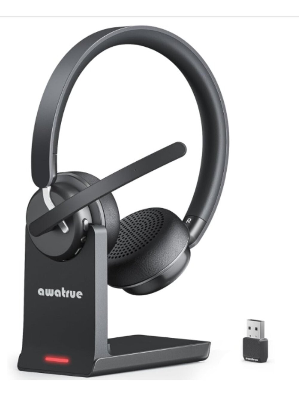 Bluetooth Wireless, Hands Free, Noise Cancelling Headset with Charging Base